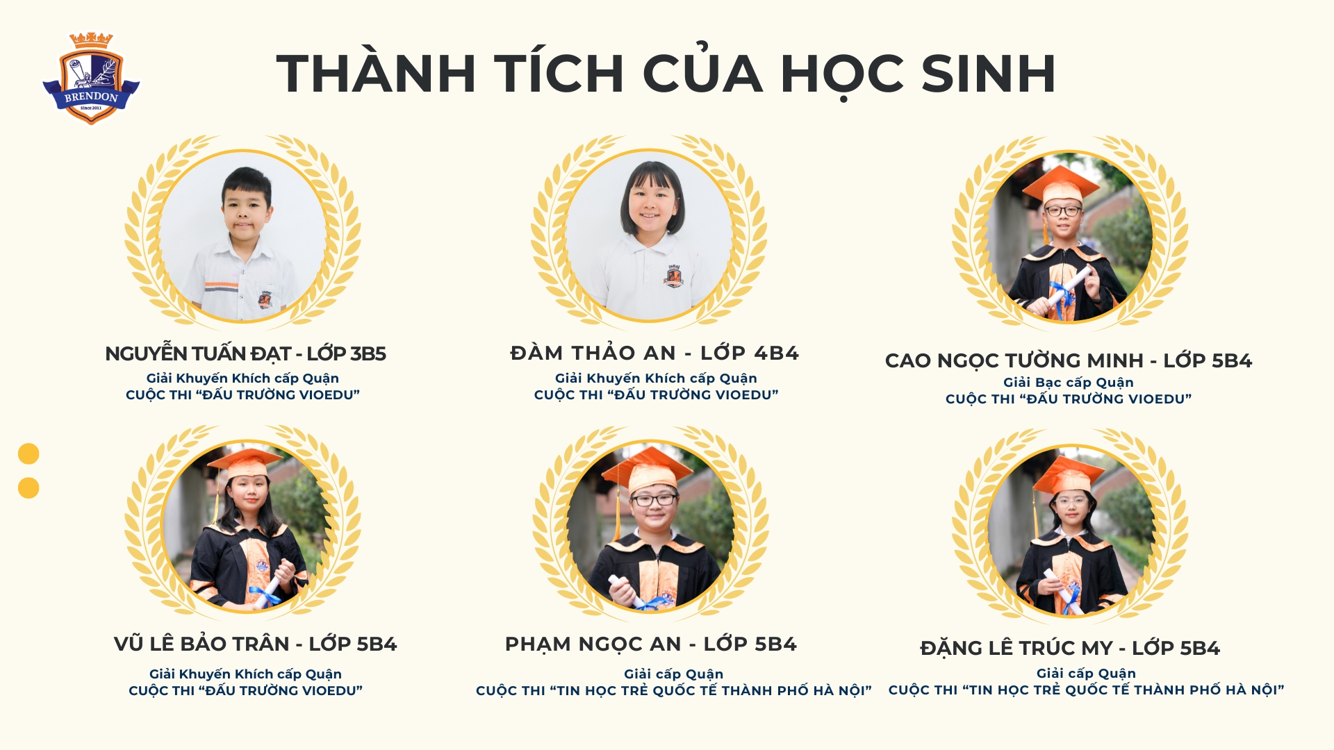 Thành tích của Brendoners trong các cuộc thi năm học 2023 - 2024